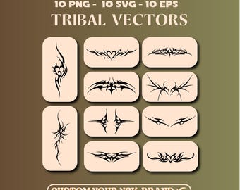 10 in 1 Y2K Neotribal Svg - Cyber Sigilism Png - Tribal Brand Clothing EPS - Merchandising-Elemente - Kostenlos für kommerzielle Nutzung - Svg Clipart