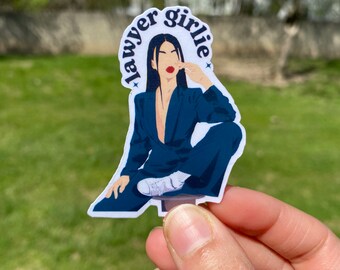 Lawyer Girlie Sticker - best law school graduation present! Lawyer life sticker, law school decal for laptop and water bottle, feminist