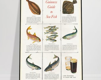 Guinness Stout 1953 Reproduktion Poster für Haus, Manneshöhle, Schlafsäle Wanddekor.  Tolle Geschenkidee für Naturburschen. Kostenloser Versand inklusive