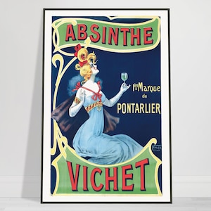 POSTER VINTAGE ASSENZIO 1900, Parigi Francia, stampa murale artistica di cibo e bevande, stile Art Nouveau, stampa artistica su carta d'archivio, spedizione gratuita