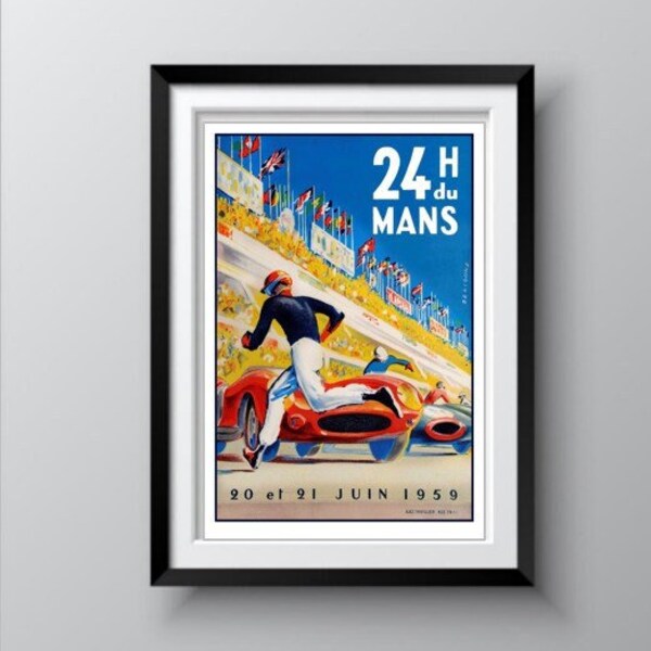 Affiche Personnalisée Le Mans 1961 - Ajoute Ton Message B 487138
