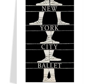 New York City Ballet 1974 Poster Print, Minimalist Black & White Dance Art, Vintage Style Ballet Decor, Gift for Her, Free Shipping