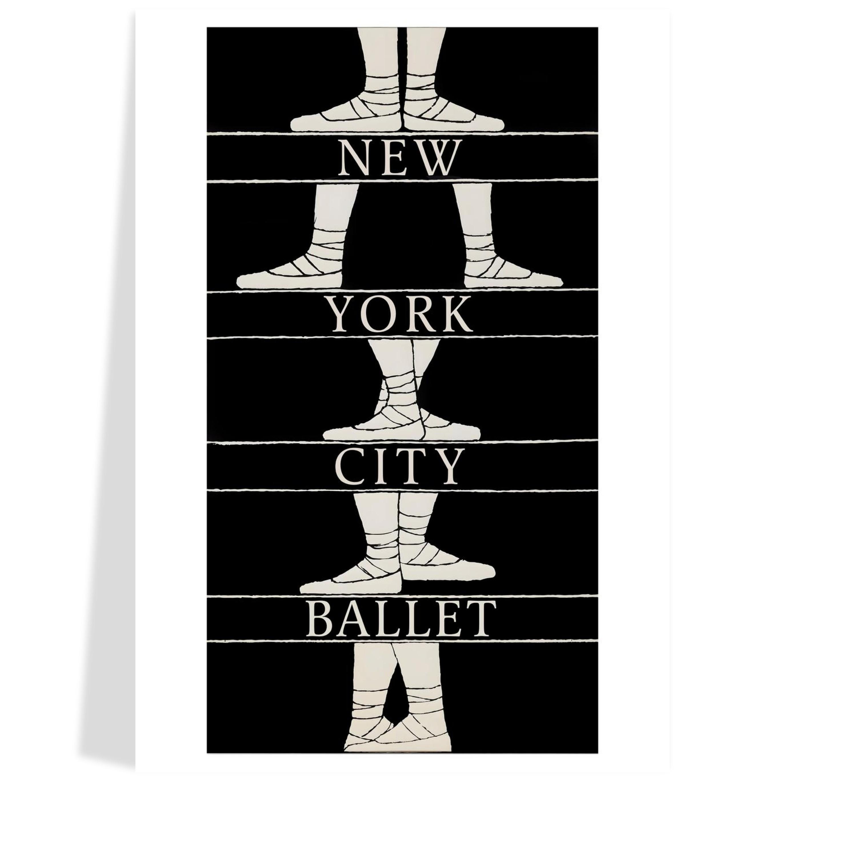 New York City Ballet 1974 Poster Print, Minimalist Black & White