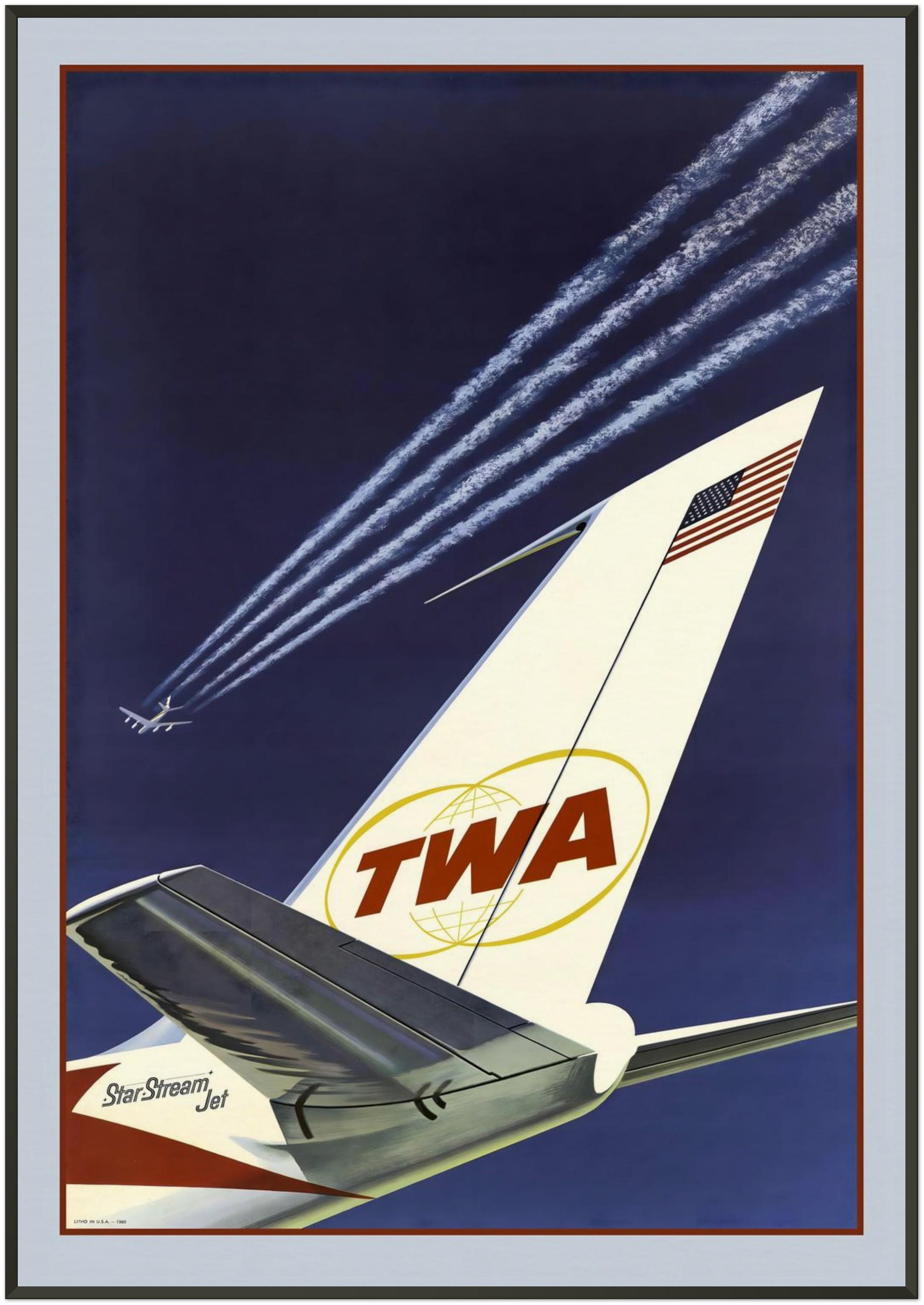 TWA航空ビンテージ オリジナルポスター 60年代 TWA航空ビンテージ オリジナルポスター 60年代 TWA航空ビンテージ