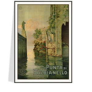 Vintage Lake Como Italy 1920s Travel Poster Print - Italian Wall Art for Home or Office - Available in Various Sizes, Free Shipping Included