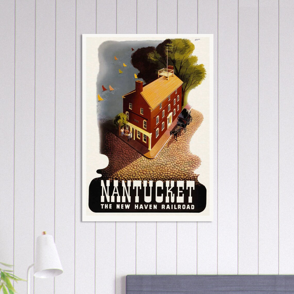 Poster Vintage Nantucket 40x60cm - Affiche Tourisme RVzr - PostersAndCo