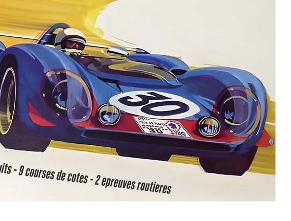 52e Tour de France Auto 93 写真集 1969 Tour De France Automobile Poster Print – Vintage French