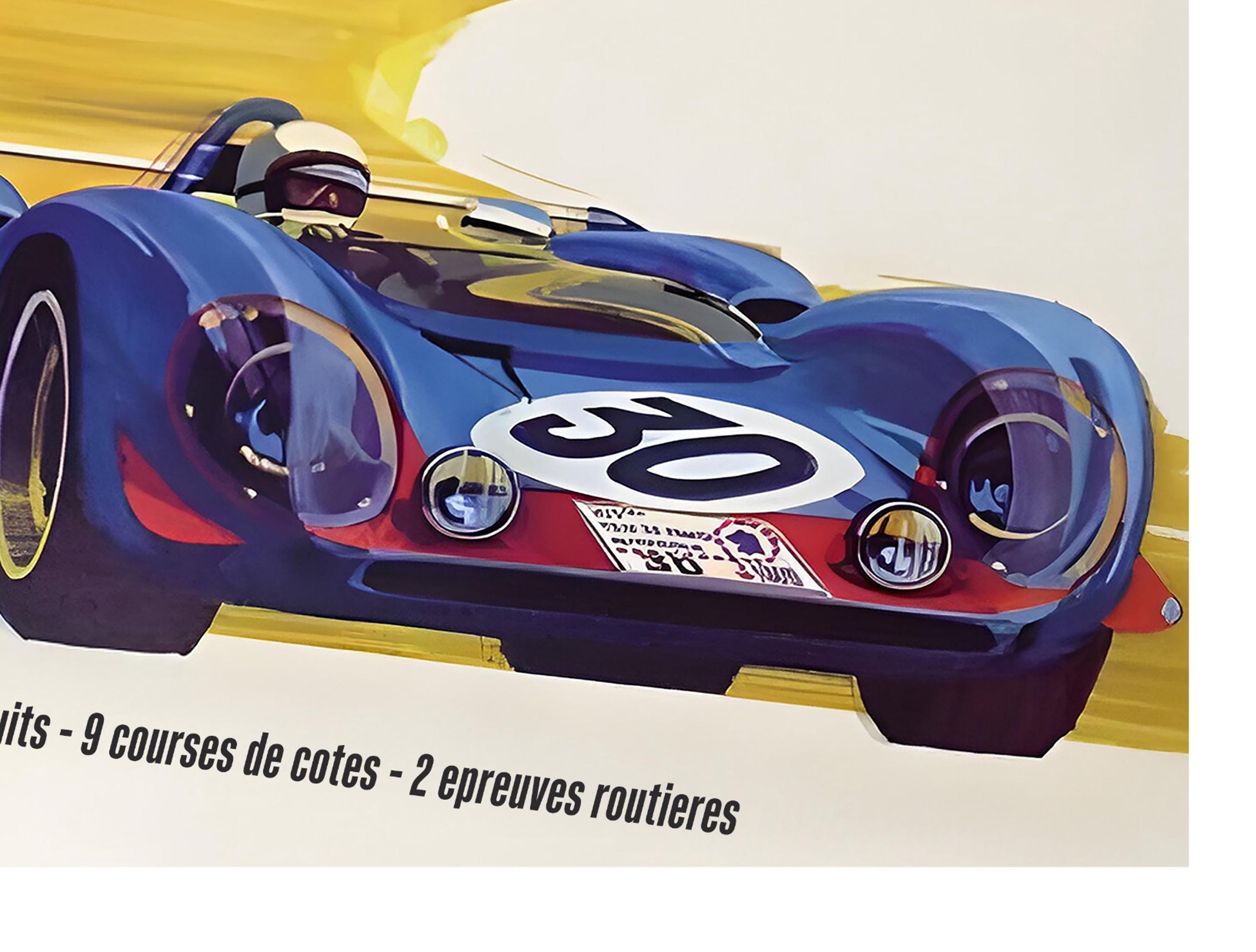 1969 Tour De France Automobile Poster Print – Vintage French