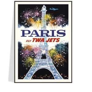 Poster vintage 1962, Paris en vue avec des teintes de l'âge de jais, un passé tellement vrai livré gratuitement, dans les plus brefs délais, une touche intemporelle pour vous aujourd'hui