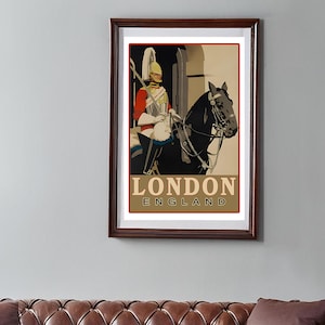 Reproducción de póster de viaje vintage de Londres, Inglaterra, pósteres de vacaciones vintage, Imperio británico vintage, calidad de museo, envío incluido