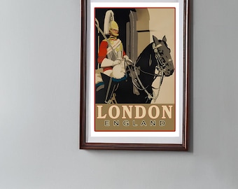 Vintage London England Reiseplakat Reproduktion, Vintage Urlaubsplakate, Vintage British Empire, Museumsqualität, inklusive Versand