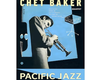Vintage Chet Baker Album Cover Poster – The Pacific Jazz Years Wall Art Print (Reproduction), Free Shipping Included