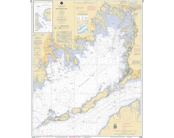 BUZZARDS BAY NAUTICAL Map Replica Print 1977, From Onset to Padanarum, Cataumet to Quissett, Woods Hole to Cuttyhunk - Free Shipping