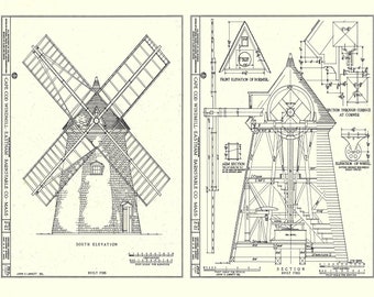 CAPE COD WINDMILL Vintage Styled Print - Located in the Village of Eastham - Reproduced on Museum-Quality Matte - Free Shipping Included