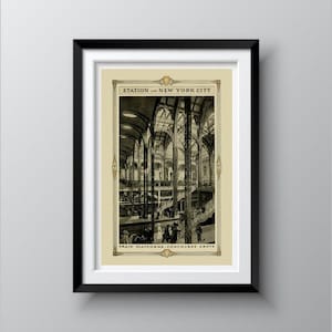 NYC PENN STATION - Replica Print from 1910 - The Pennsylvania Railroad Company in New York City and Vintage Manhattan - Free Shipping