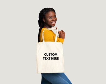 Custom Tote Bag | Personalized Tote Bag | Promotional Tote Bag | Your Text | Image | Trade Show Gift Bag | Custom Shopper | Shopping Bags.