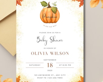 Babyshower kleine pompoen, kleine pompoen onderweg, babyshower pompoen, herfstbabyshower