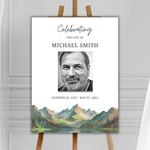 Editable Funeral Welcome Sign - Celebration of Life Decoration - Large Funeral Poster - Memorial Sign Template
