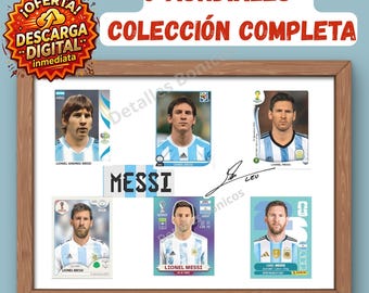Póster Lionel Messi 10 Argentina | Cuadro Colección Cromos Históricos Fútbol |Regalo Exclusivo Fanáticos Leyenda Campeón del Mundo Barcelona