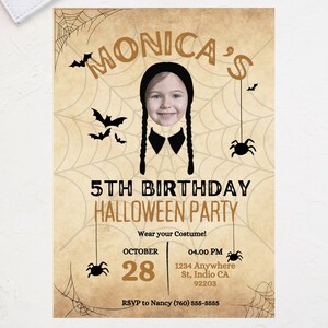 Halloween Birthday Invitation / Semi-Custom Party Invitation / Print-at-Home Invitations