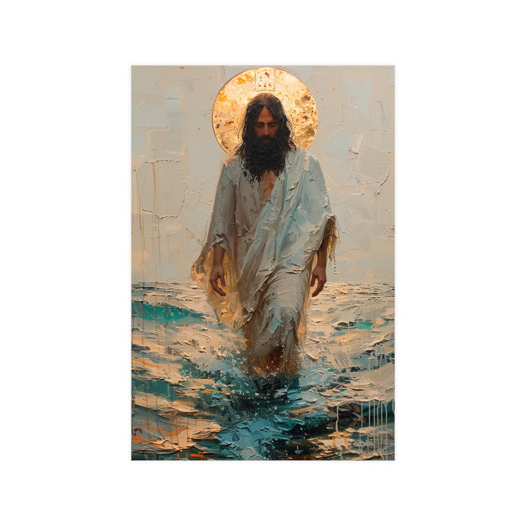 Jesus Walking on Water Poster | Matte Vertical or Horizontal Wall Art ...