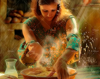 Parable of the Leaven Printable Art, Jesus Bible Story Digital Download