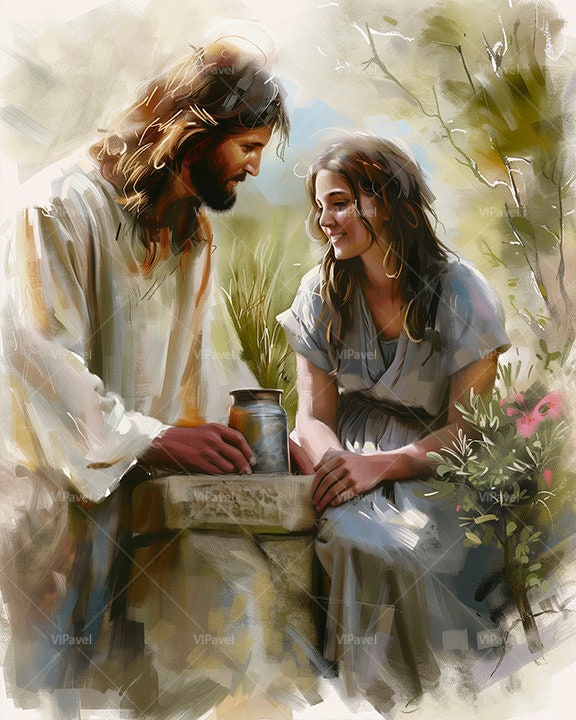 Soul's Refreshment: Jesus and the Samaritan Woman, 300 DPI, PNG format