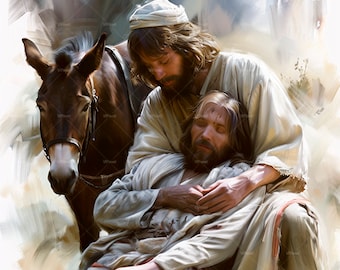 Light of Compassion: The Parable of the Good Samaritan Told by Jesus. (2) 300 DPI,  PNG format