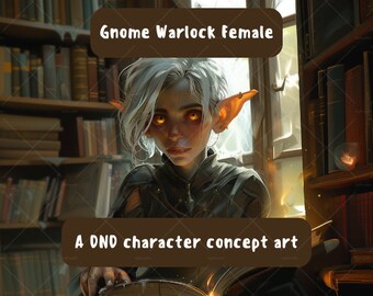 A DND character concept art - Gnome Warlock Female
