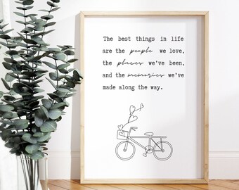 The best things in life, Printable wall art, Inspirational quote, Positive quotes, Quote print, Best friend gifts, Gift for Girl, Minimalist