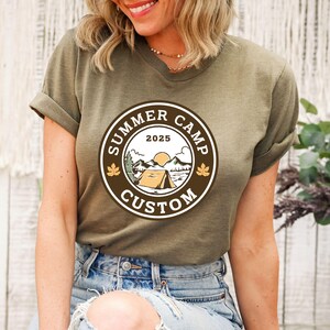 Chemise de camping personnalisée, Chemise de voyage dans une colonie de vacances d&#39;été en famille, Chemise de camp d&#39;été personnalisée pour groupe d&#39;enfants, Chemise de camp personnalisée avec nom de groupe de famille