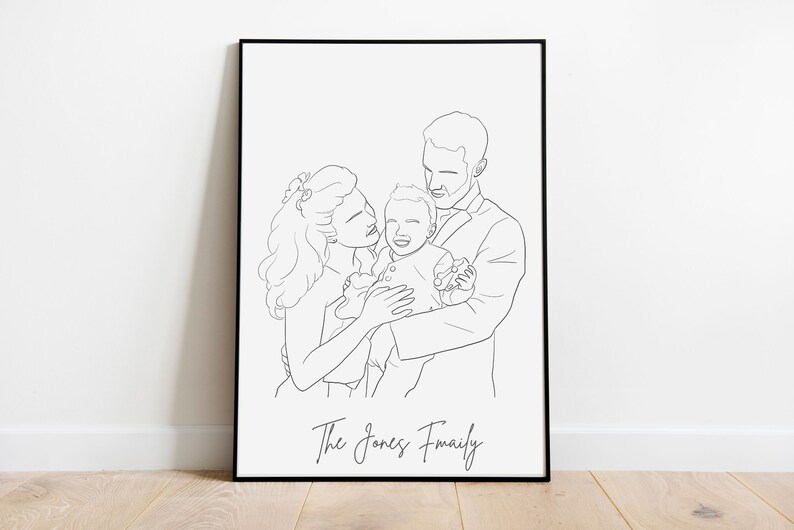Newborn Gift, Custom Baby Portrait, Custom Family Portrait