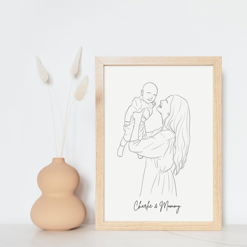 Newborn Gift, Custom Baby Portrait, Custom Family Portrait