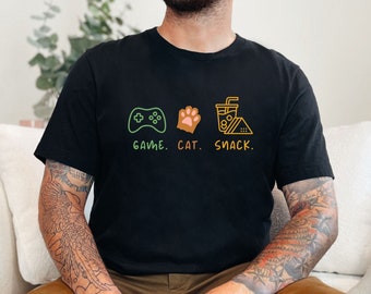 Funny Gamer Cat T-Shirt: Video Game Lover Gift