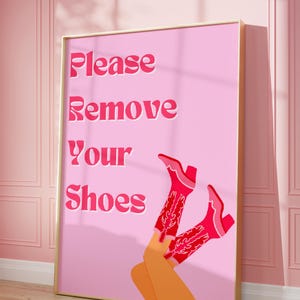 Please Remove Shoes Sign, Retro Shoes Off Poster, No Shoes Print, No Shoes in House Print, No Shoes Sign, Shoes Off Print, Trendy Wall Art