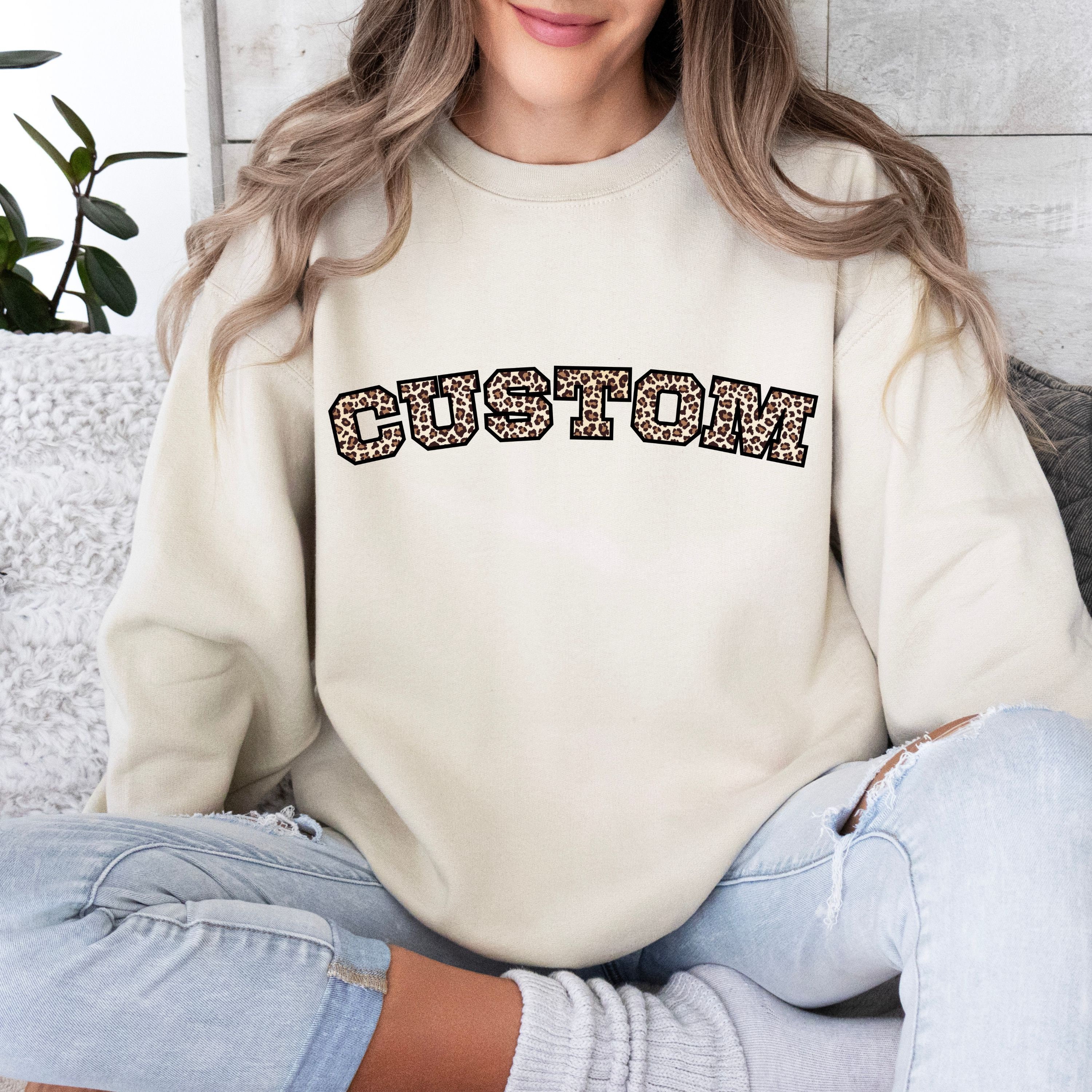 Custom Leopard Print Sweatshirt Cheetah Print Sweatshirt Leopard Print Gift Personalized Leopard Print Sweatshirt Cheetah Print Gift Etsy UK