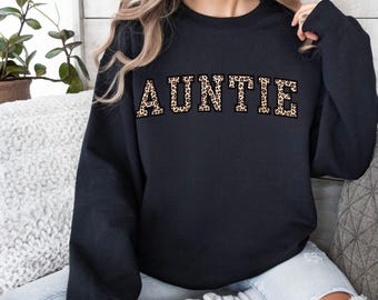 Leopardenmuster Tante Sweatshirt: Personalisierte Tante Geschenk