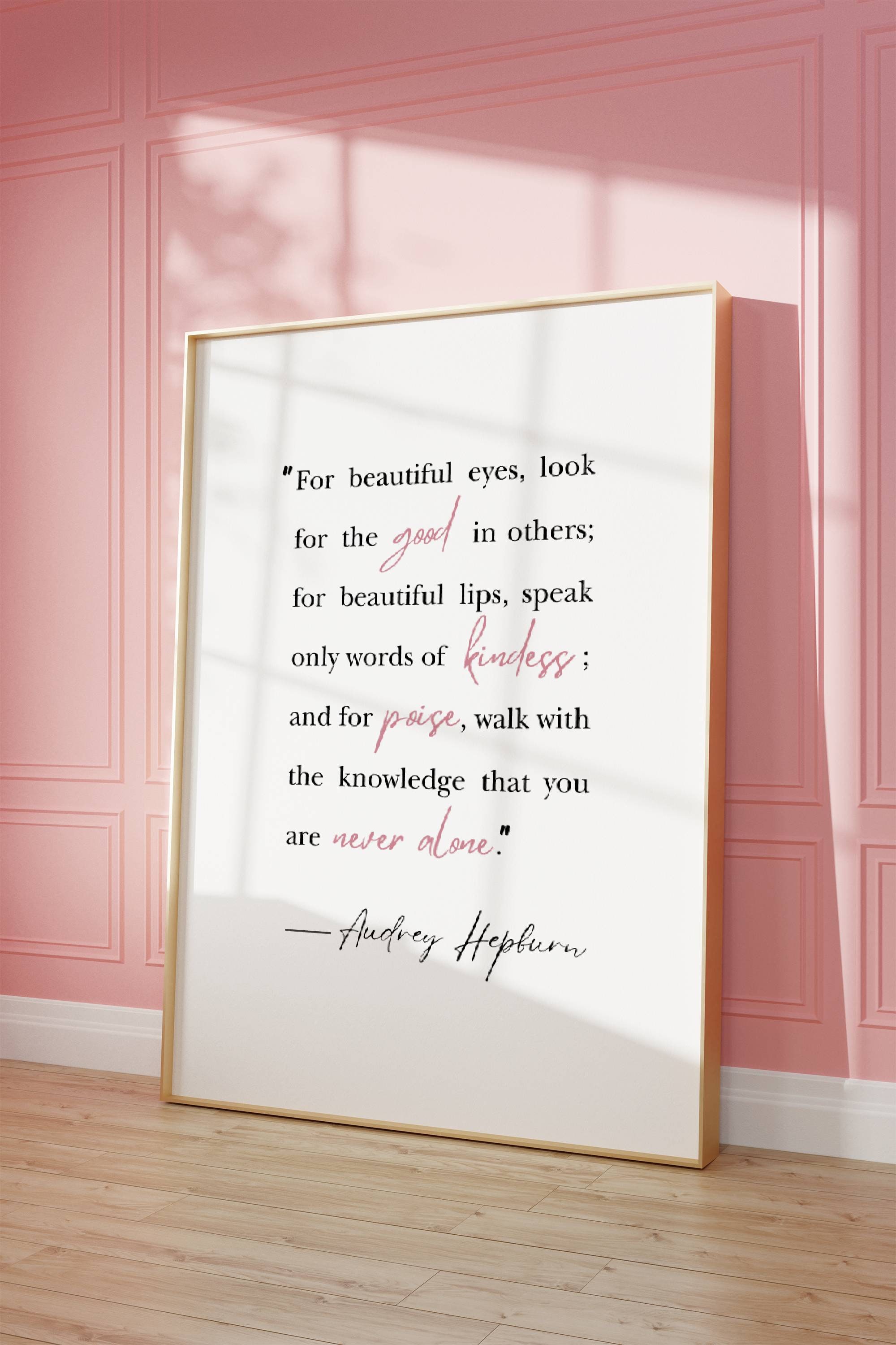 Kunstdruck Din A4 Audrey Hepburn – „Elegance Is The Beauty“ – Poster Ohne Rahmen