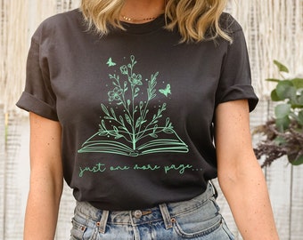 Wildflowers Book T-Shirt: Book Lover Gift
