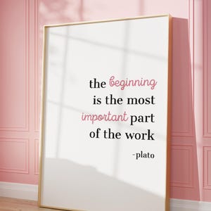 Plato Quote, Inspirational Quote, Trendy Wall Art, Philosophical Quote, Pink Quote, Famous Quote Print, Quote Prints, Entrepreneur Quote