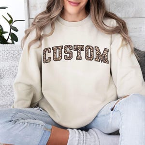 Custom Leopard Print Sweatshirt, Cheetah Print Sweatshirt, Leopard Print Gift, Personalized Leopard Print Sweatshirt, Cheetah Print Gift