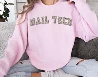 Leopard Print Nail Tech Sweatshirt: Manikürist Geschenk