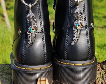 All Seeing Eye Feather Boot Charms - Pair