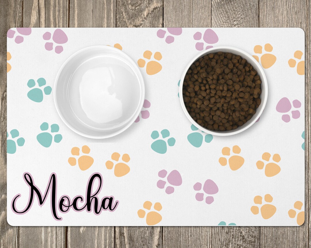 Personalized Pet Food Mat, Puppy Supplies, Custom Pet Bowl Mat, Pet