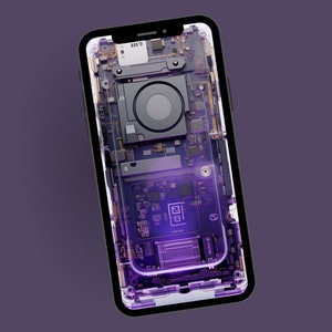 Realistic 3D Electronic Circuit Phone Wallpaper, Technological Phone Background, Mobile Digital Download,