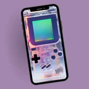 Realistic 3D Colorful Gameboy Phone Wallpaper, Retro Gaming Phone Background, Mobile Digital Download,