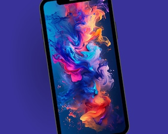 Vibrant Colorful Smoke Phone Wallpaper (Digital Download)