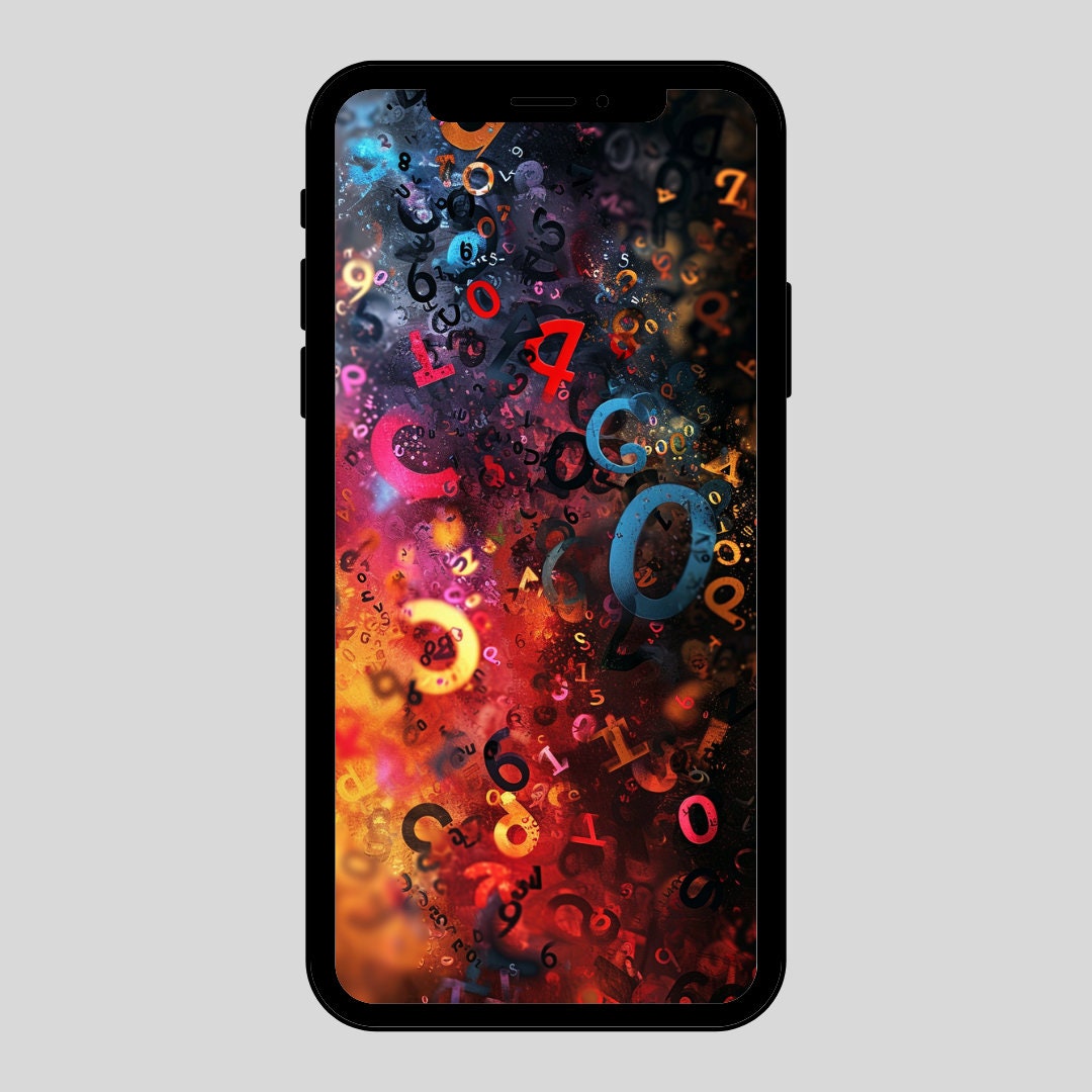 For Phone Numbers Background Colorful Numbers and Letters Phone Wallpaper, Unique Phone Background ...