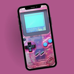 Realistic 3D Pink Gameboy Phone Wallpaper, Retro Gaming Phone Background, Mobile Digital Download,