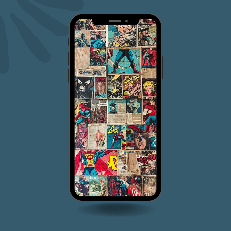 Comic Book Page With Superheroes Phone Wallpaper, Dynamic Comic Art ...